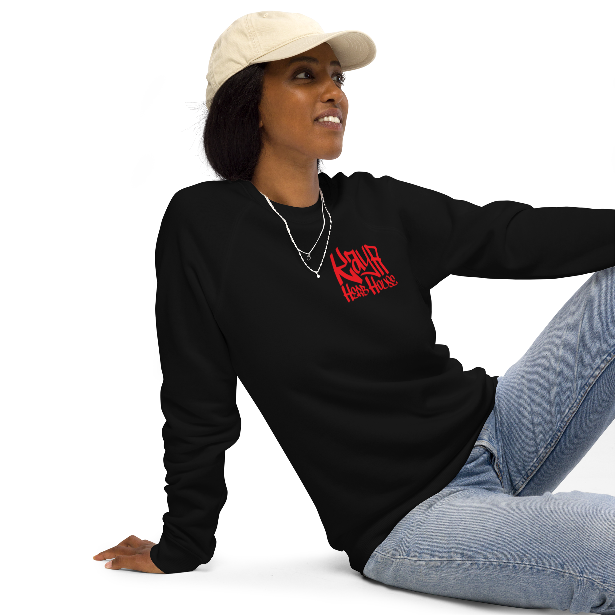 Skillibeng x Kaya Graffiti Logo Unisex Organic Raglan Sweatshirt