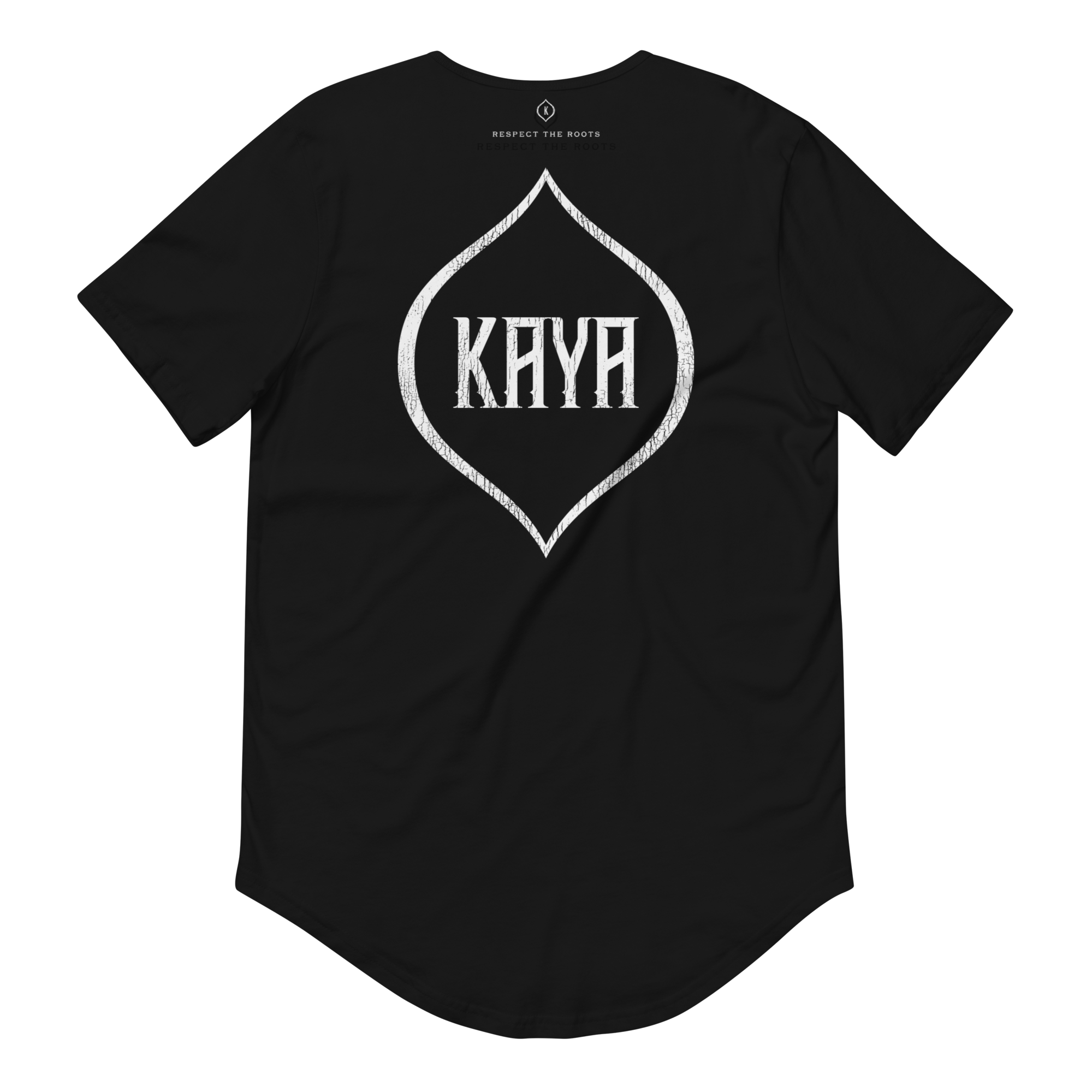 Men's Curved Hem T-Shirt Kaya with Seed White