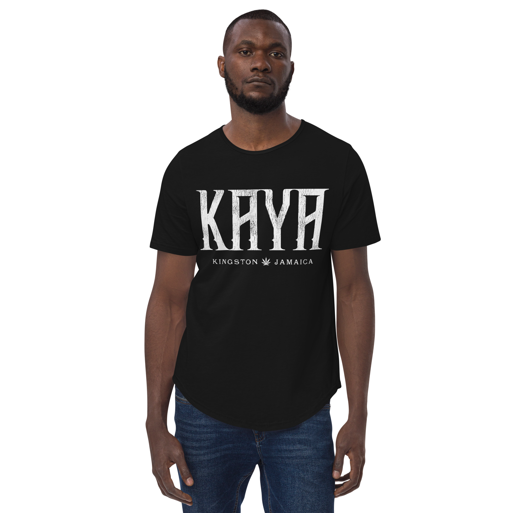 Men's Curved Hem T-Shirt Kaya Kingston White