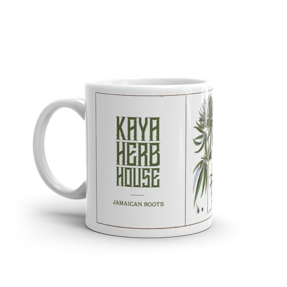 Kaya Botanical White glossy mug